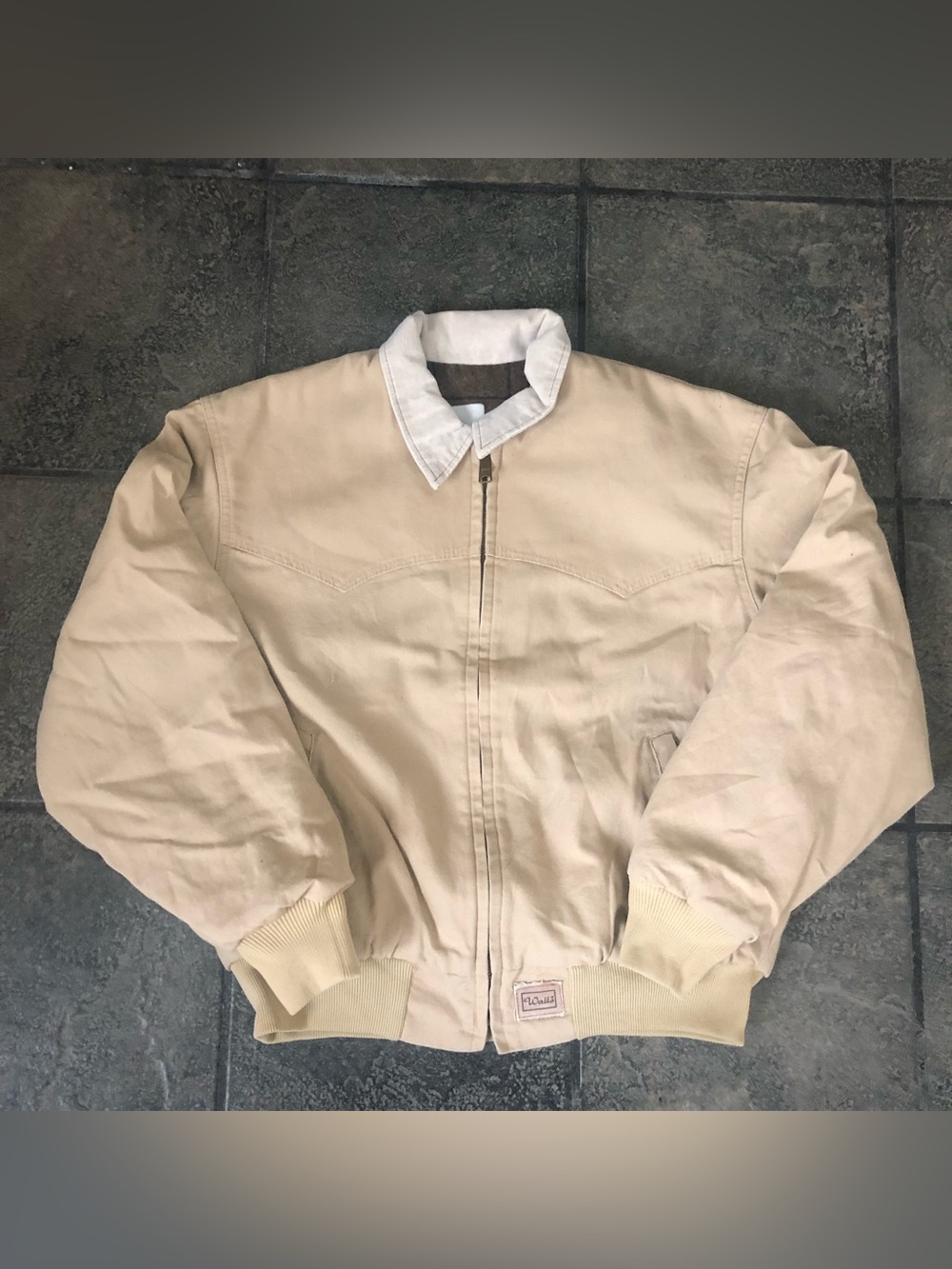 Vintage 90s Walls Canvas Workwear Santa Fe Style Bomber Jacket Size Medium
